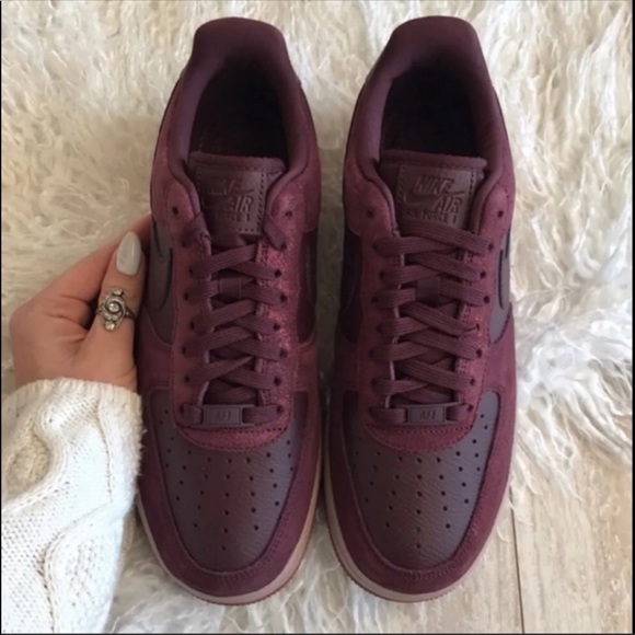 NWT Nike Air Force  1 Premium Burgundy - Picture 5 of 9